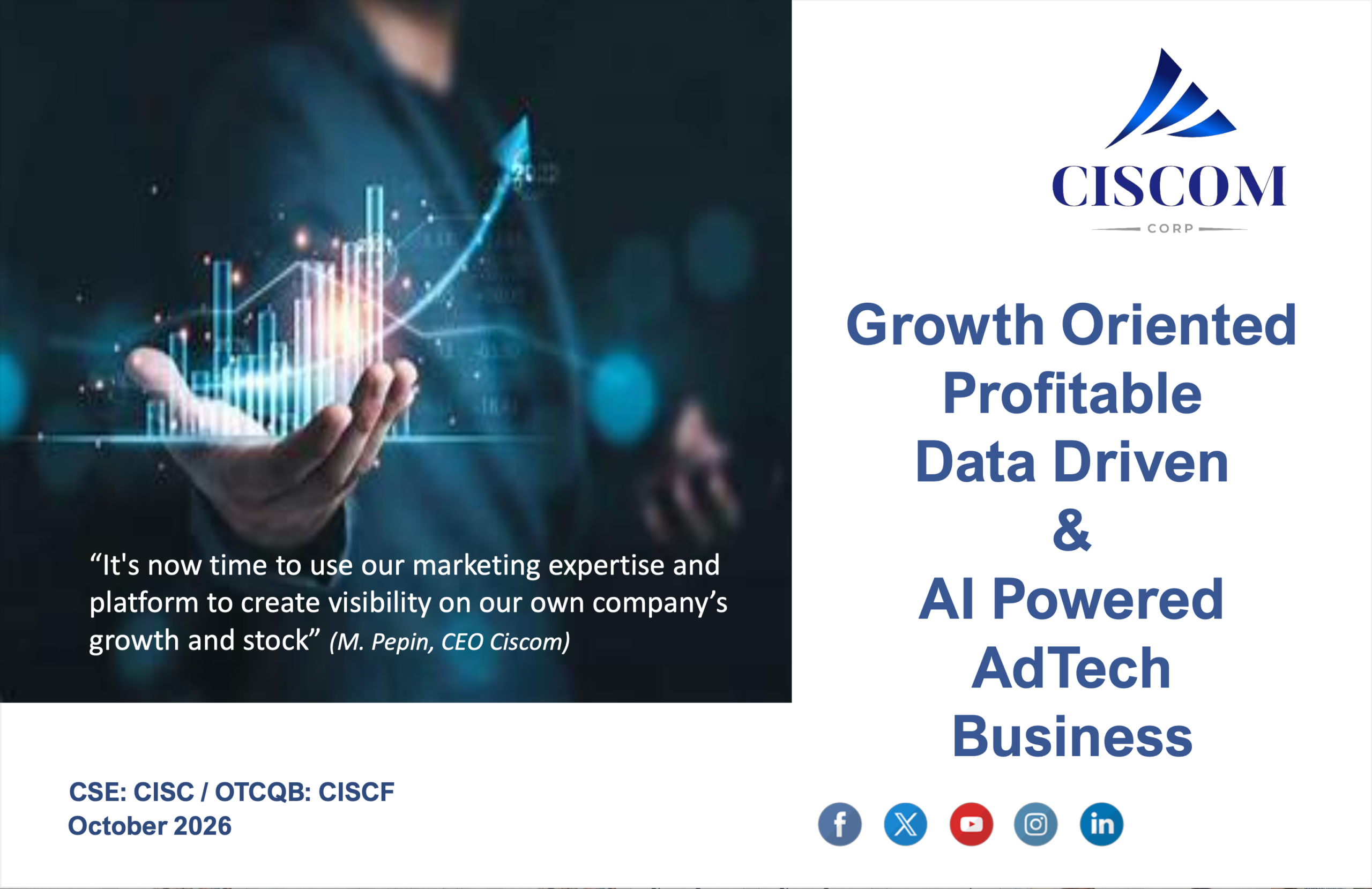 Ciscom Corp CSE - CISC OTCQB - CISCF Corporate Presentation October 2026 page 1
